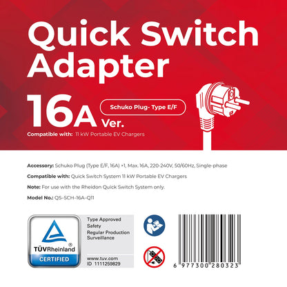 Schuko (Type E/F) 16 A — Quick-Switch adapter za PC200 Pro 11K