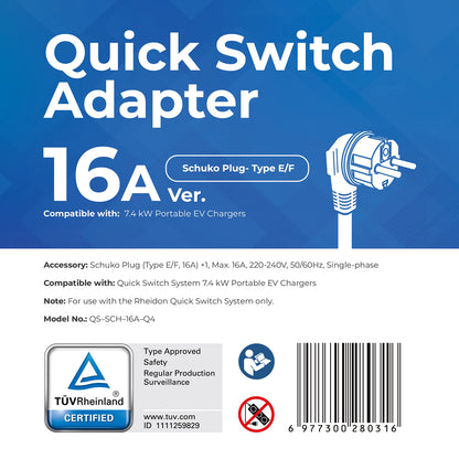 Schuko (Type E/F) 16 A — Quick-Switch adapter za PC200 Pro 7K4